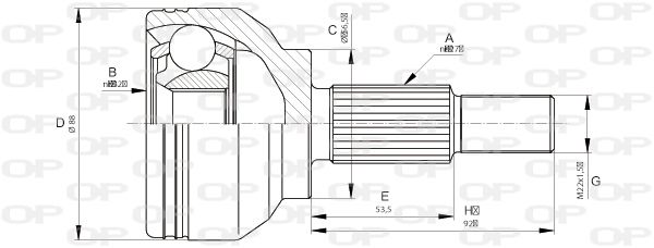 OPEN PARTS Nivelsarja, vetoakseli CVJ5672.10